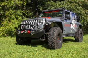 Jeep Wrangler Unlimited JLU Front Bumper - Fishbone Offroad - Mid-Width Winch - Black - `18-`27